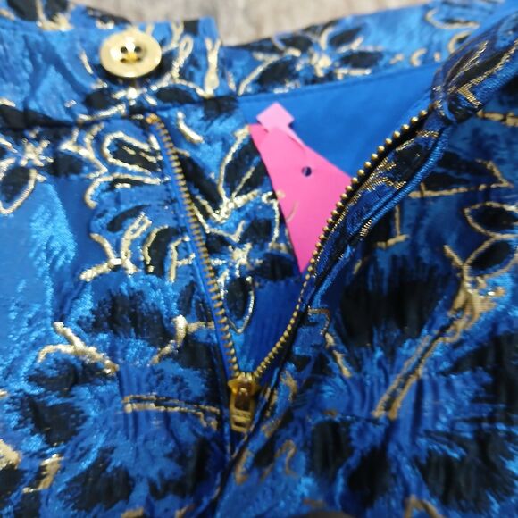 New NWT Lilly Pulitzer Callahan SHORTS Blue Grotto Twilight Floral Brocade Sz 16 - Picture 10 of 13